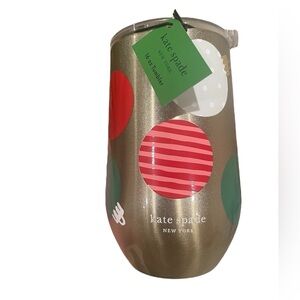 Kate Spade ♠️ Christmas Balls Stainless Tumbler